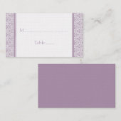 Romantic Damask Wedding Plaatskaart, Lavender Plaatskaartje (Voorkant / Achterkant)