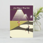 Romantic Dancer and Guitarist Lamps Lights Wedding Kaart (Staand voorkant)