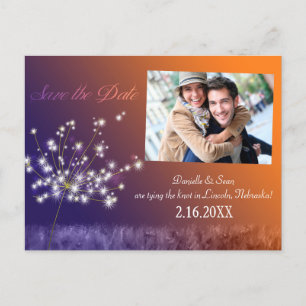 Romantic Dandelion Photo Wedding Save the Date Aankondigingskaart