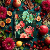 Romantic Dark Botanical Blue and Pink Floral