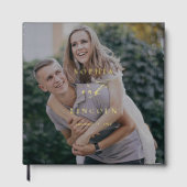 Romantic Dark Photo Gold Foil Monogramme Mariage (Recto)