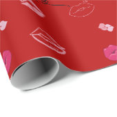 Romantic dark red kisses cadeaupapier (Rol Hoek)