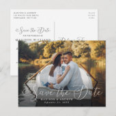 Romantic de Foto van het Manuscript van het Hart s Aankondigingskaart (Voorkant / Achterkant)