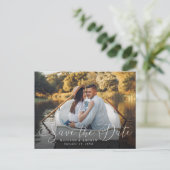 Romantic de Foto van het Manuscript van het Hart s Aankondigingskaart (Staand voorkant)