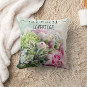 Romantic de heer en Mrs Pink Rose Floral Wedding Kussen (Deken)