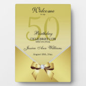 Romantic Diamonds & Bow Birthday Party "Welcome" Fotoplaat (voorkant)
