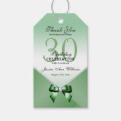 Romantic Diamonds & Emerald Bow 30th Birthday Cadeaulabel (Voorkant)
