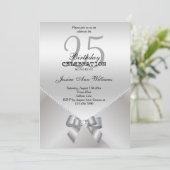 Romantic Diamonds & Silver Bow 25th Birthday Kaart (Staand voorkant)