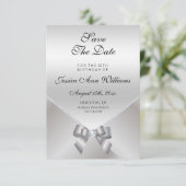Romantic Diamonds & Silver Bow 25th Save the Date (Staand voorkant)