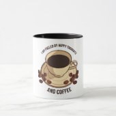 Romantic Dog Illustration Two-Tone Coffee Mug (Centre)