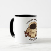 Romantic Dog Illustration Two-Tone Coffee Mug Mok (Voorkant links)