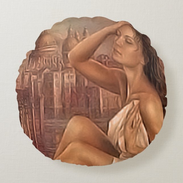 Romantic Dream Rond Kussen (Voorkant)