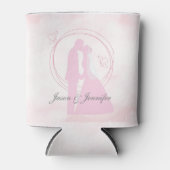 Romantic Droy Pink Wedding Couple Blikjeskoeler (Voorkant)