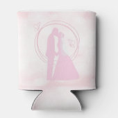 Romantic Droy Pink Wedding Couple Blikjeskoeler (Achterkant)