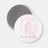 Romantic Droy Pink Wedding Couple Magneet (Voorkant / Achterkant)