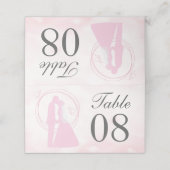 Romantic Droy Pink Wedding Couple Place Card (Buitenkant ongevouwen)
