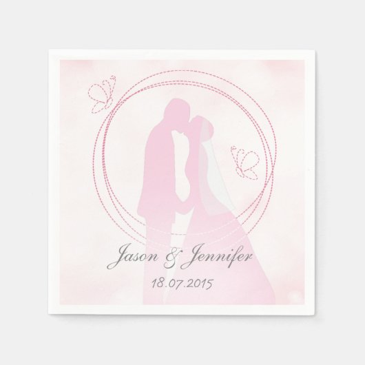 Romantic Droy Pink Wedding Couple Servet (Voorkant)