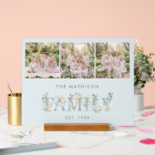 Romantic Dusty Blue Floral Family Monogram MH26 (Mariage)