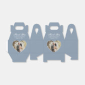 Romantic Dusty Blue Wedding Foto Bedankdoosjes (Uitgevouwen)