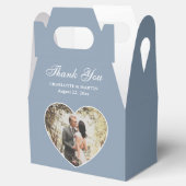 Romantic Dusty Blue Wedding Foto Bedankdoosjes (Geopend)