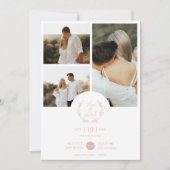 Romantic Dusty Pink Botanical Branches 3 Foto's Save The Date (Voorkant)