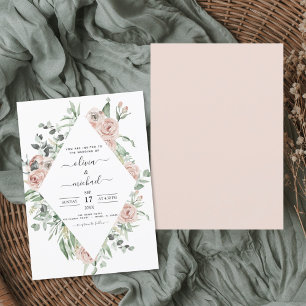 Romantic Dusty Pink Eucalyptus Weddenschap Kaart