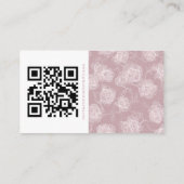 Romantic Dusty Pink White Floral QR code Informatiekaartje (Achterkant)