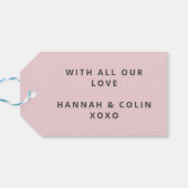 Romantic Dusty Roos Peony Modern Lijst Cadeaulabel (Achterkant Horizontaal)