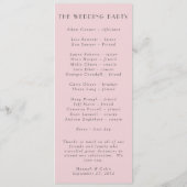 Romantic Dusty Roos Peony Modern Lijst Programma (Achterkant)