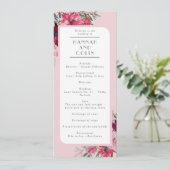 Romantic Dusty Roos Peony Modern Lijst Programma (Staand voorkant)