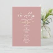Romantic Dusty Rose Wedding Program Programma (Staand voorkant)