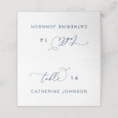 Romantic Elegance Wedding Dinner Guest Name Place (Buitenkant ongevouwen)