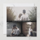 Romantic Elegant 3 Foto's Engaged Couple Session Save The Date (Voorkant)