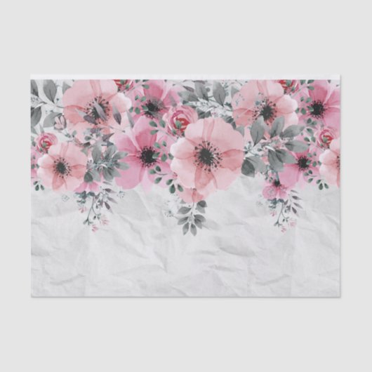Romantic Elegant Antiek Floral-ontbinding Tissuepapier (Voorkant)