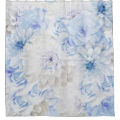 Romantic Elegant Blue Floral Douchegordijn (Voorkant)