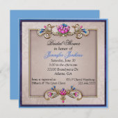 Romantic Elegant Bridal Shower Invitation Kaart (Voorkant / Achterkant)