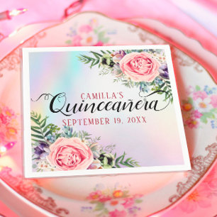 Romantic Elegant Charming Floral Quinceañera Servet