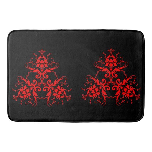Romantic, Elegant  Damask Red Gothic Badmat (Voorkant)