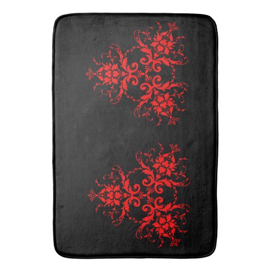 Romantic, Elegant  Damask Red Gothic Badmat (Voorkant Verticaal)