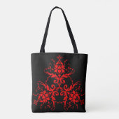 Romantic, Elegant  Damask Red Gothic Draagtas (Achterkant)