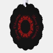 Romantic, Elegant  Damask Red Gothic Ornament Kaart (Links)