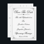 Romantic Elegant Enregistrer La Date Invitation Ca<br><div class="desc">Romantique Élégant Enregistrer La Carte Postale Date Invitation. Cliquez sur personnaliser ce modèle pour le customiser avec les noms de la mariée et de la chambre, la date du mariage, l'adresse du site Web et l'adresse de courrier de retour, tous customisés rapidement et facilement. Romantic Elegant Save The Date Invitation...</div>