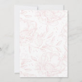 Romantic Elegant Floral Sketch Wedding Uitnodiging (Achterkant)