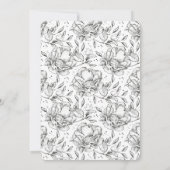 Romantic Elegant Floral Sketch Wedding Uitnodiging (Achterkant)
