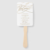 Romantic Elegant Gold Calligraphy Program Fan Handwaaier (Voorkant)