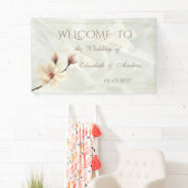 Romantic Elegant Magnolia, Marble Wedding Banner (Insitu)