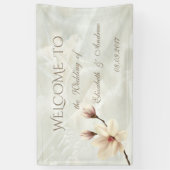 Romantic Elegant Magnolia, Marble Wedding Banner (Verticaal)