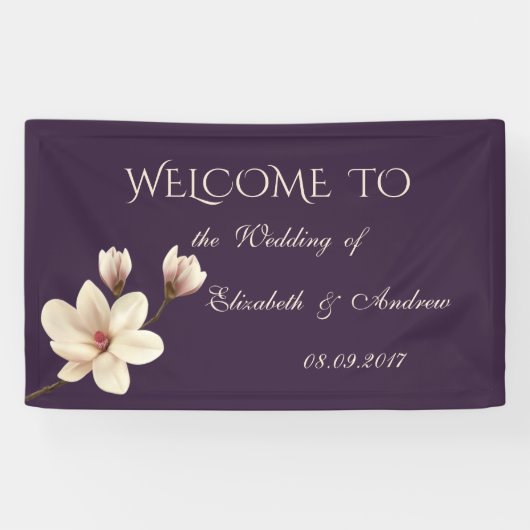 Romantic Elegant Magnolia Wedding Banner (Horizontaal)