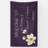 Romantic Elegant Magnolia Wedding Banner (Verticaal)