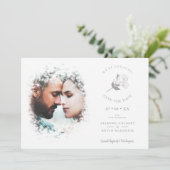 Romantic Elegant Overlay Misty Effect Photo  Save The Date (Staand voorkant)